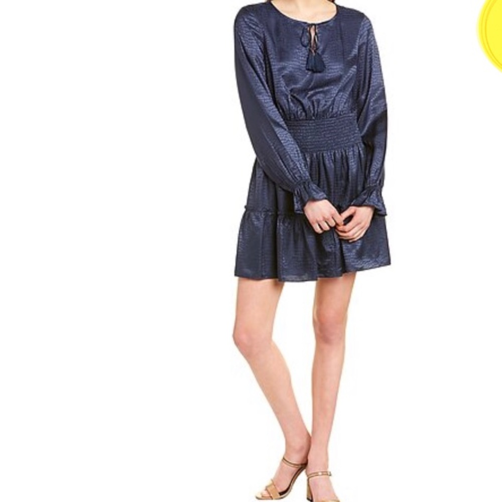 Sail to Sable Tiered Silk-Blend Mini Dress